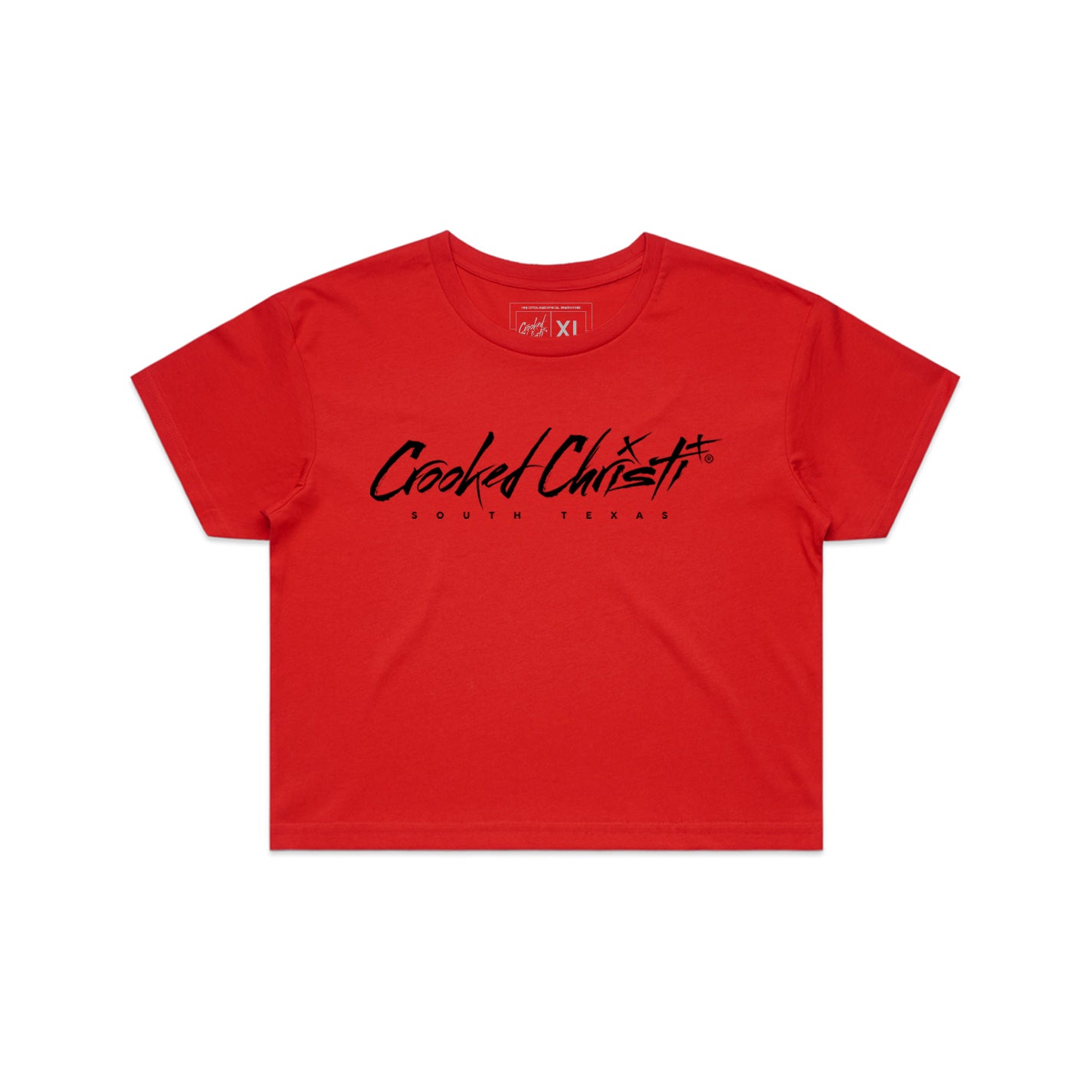 Signature Crop Top Tee - Red/Black
