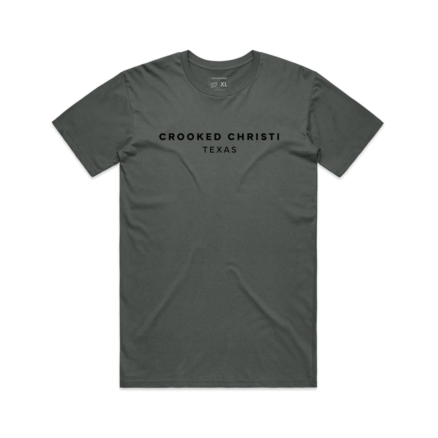 Crooked Christi, Texas Tee - Charcoal