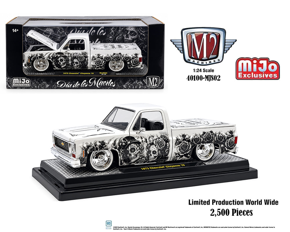 M2 Machines Mijo Exclusives – 1978 Chevrolet C10 Squarebody Día de los Muertos (1:24 Scale)