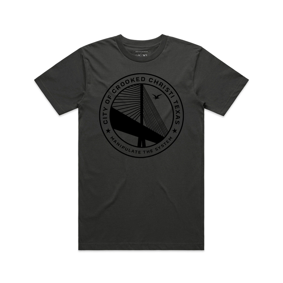 City of Crooked Christi Tee - Coal