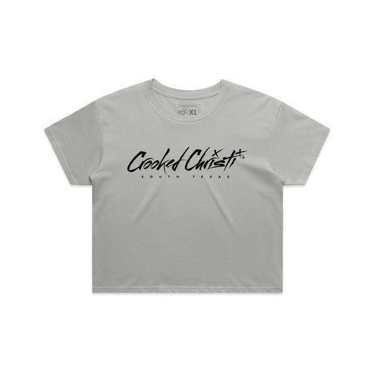 Signature Crop Top Tee - Storm / Black